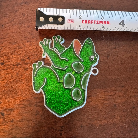Vintage FROG WITH GREEN SPOTS Stained Glass Window Sun Catchers - Picture 3 of 5